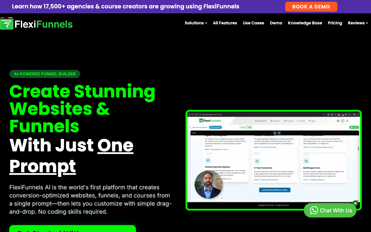 FlexiFunnels SaaS launch funnel design — $1M+ revenue