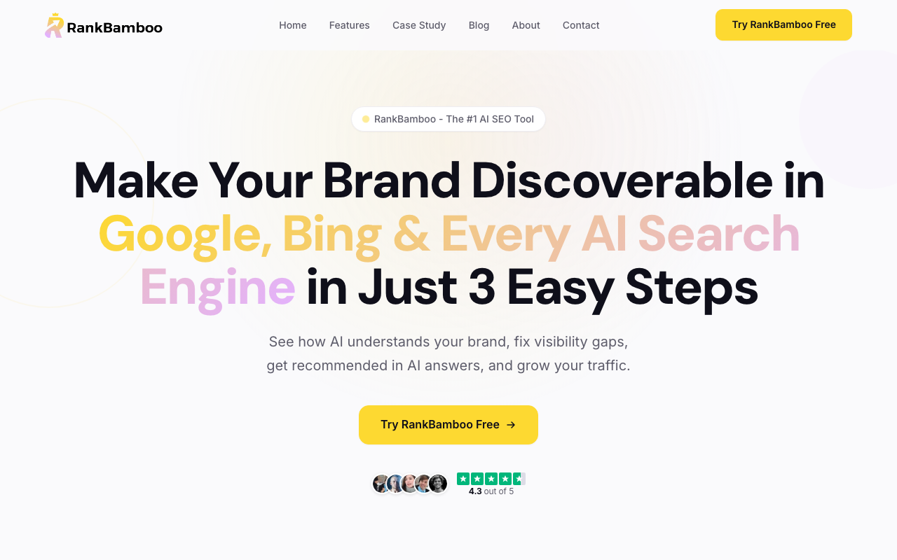 RankBamboo AI SEO SaaS launch site design