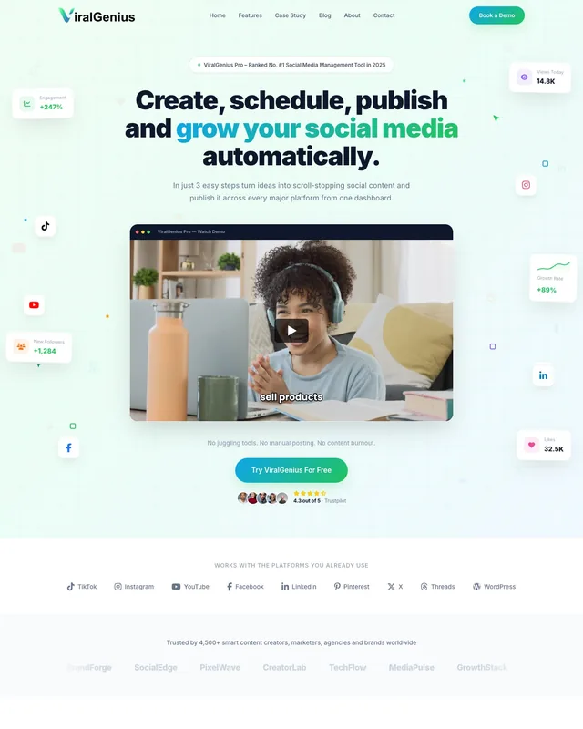 ViralGenius SaaS website