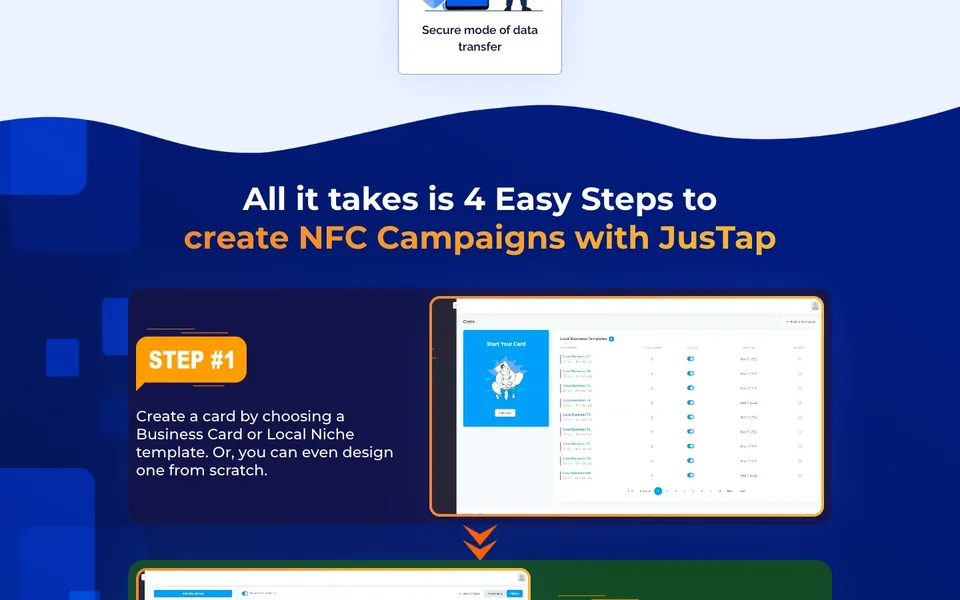JusTap sales page: 4 easy steps section