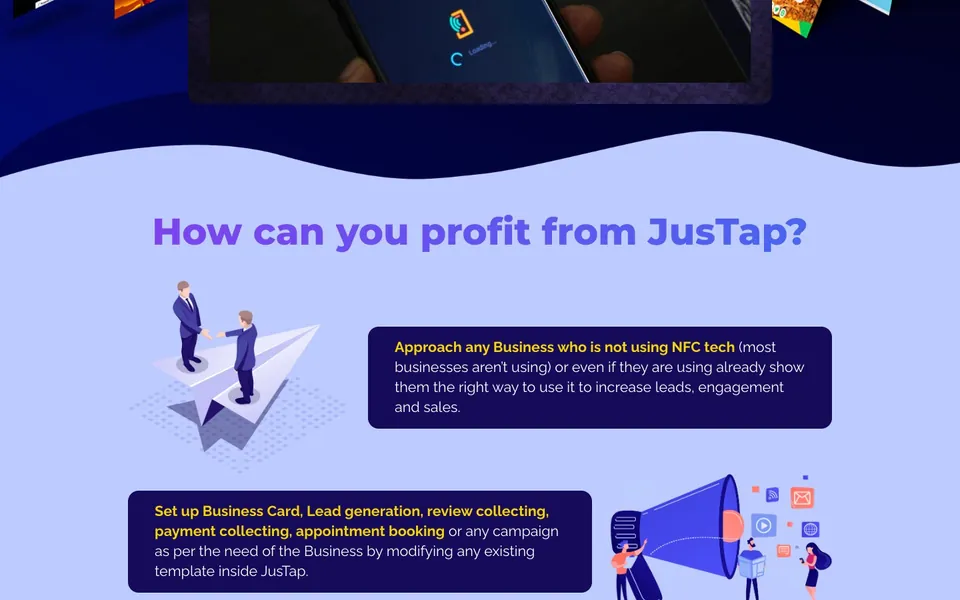 JusTap sales page: how you profit section