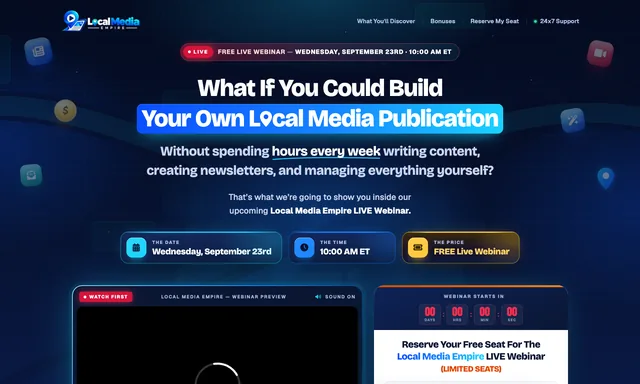 Local Media Empire webinar sign-up
