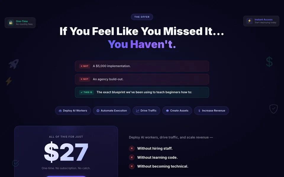OpenClaw Cracked sales page, the $27 offer section, designed by Amit Verma