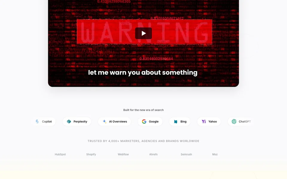 RankBamboo sales page, the warning section, designed by Amit Verma