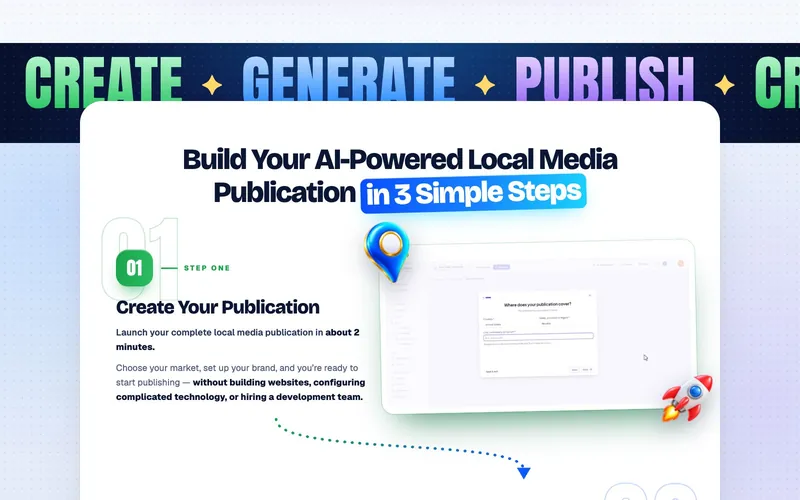 Local Media Empire sales sales page: 3 simple steps section