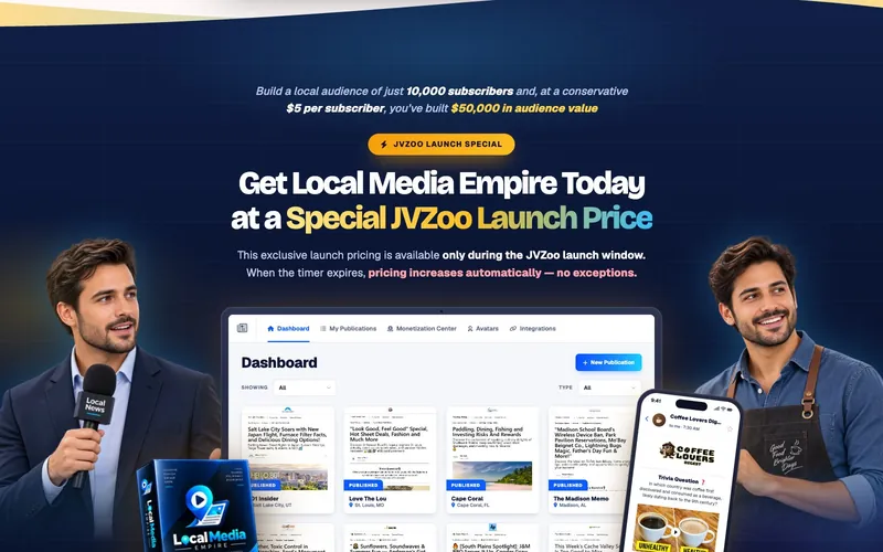 Local Media Empire sales sales page: launch price section